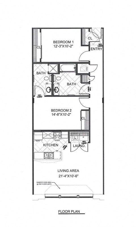 Tacoma Floorplan - 2 bed + 2 bath  at Blue Ribbon Lofts, Milwaukee, WI